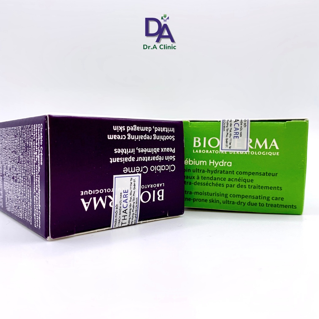 Kem Dưỡng Ẩm Phục Hồi Da Bioderma Tím Cicabio Cream 40ml cho da khô và da nhạy cảm cực lành tính - Dr.A Clinic