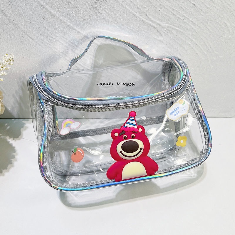 Túi Đựng Mỹ Phẩm Trong Suốt Cỡ Lớn Chống Thấm Nước Họa Tiết Hoạt Hình Xinh Xắn