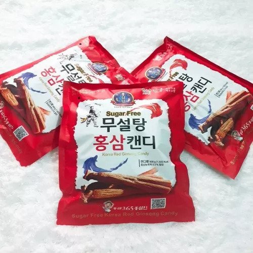 Kẹo sâm Hàn Quốc không đường Korea Red Ginseng 365 Candy Sugar Free Bịch 500g