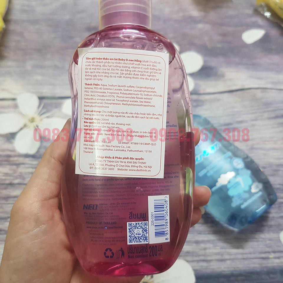 Sữa Tắm Gội Toàn Thân Dnee Cho Bé Hương Thơm Mát 200ml - Giao Màu Ngẫu Nhiên - 8851989060408