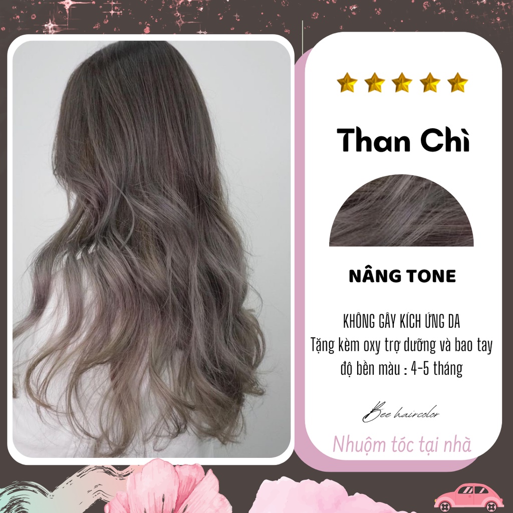 thuốc nhuộm tóc màu THAN CHÌ . [ tặng kèm Trợ Dưỡng và Bao tay ]