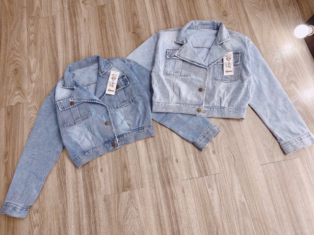 Áo Khoác Jeans Bò Lửng Cổ Vest Thời Trang