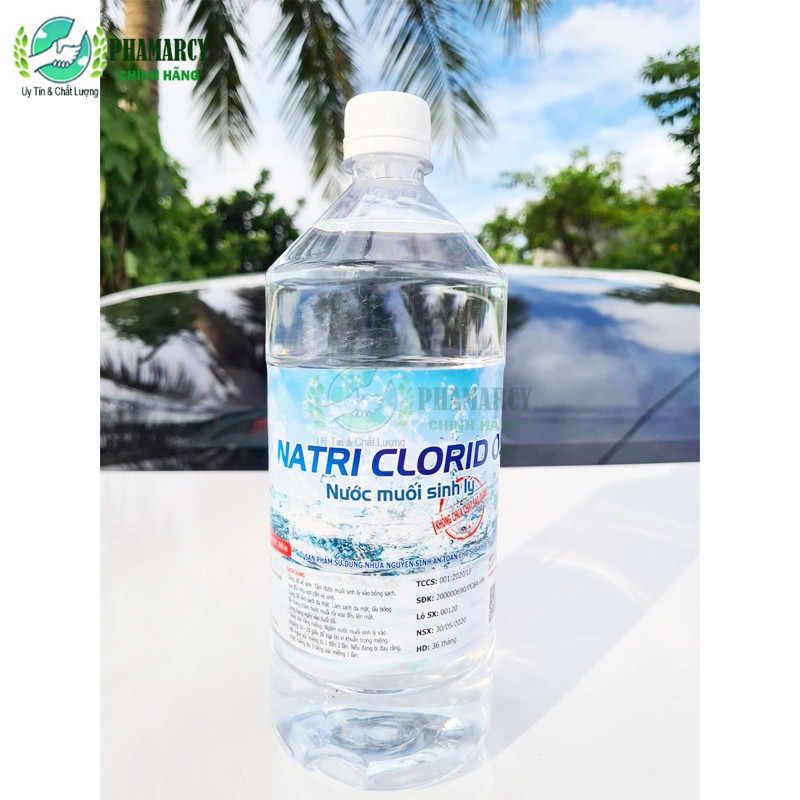 [RẺ VÔ ĐỊCH] Nước muối sinh lý natri clorid 0.9% chính hãng Lamfa chai 1000ml