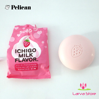 Xà bông tắm Pelican ICHIGO chiết xuất từ sữa và dâu tây 80g hàng Nhật - Larva Store