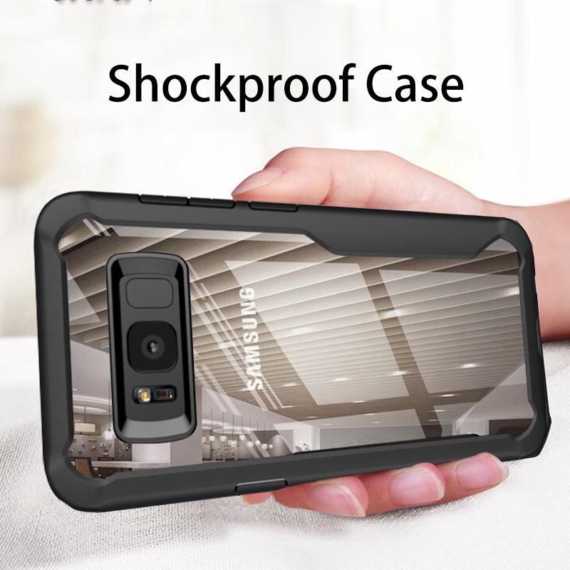 For Samsung Galaxy S10 S9 S8 Plus Note 8 9 Transparent Cover Shockproof Case