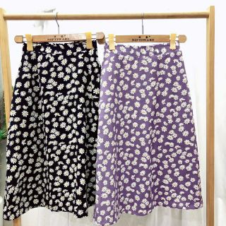 Chân Váy Cúc Họa Mi 2 màu đen/tím