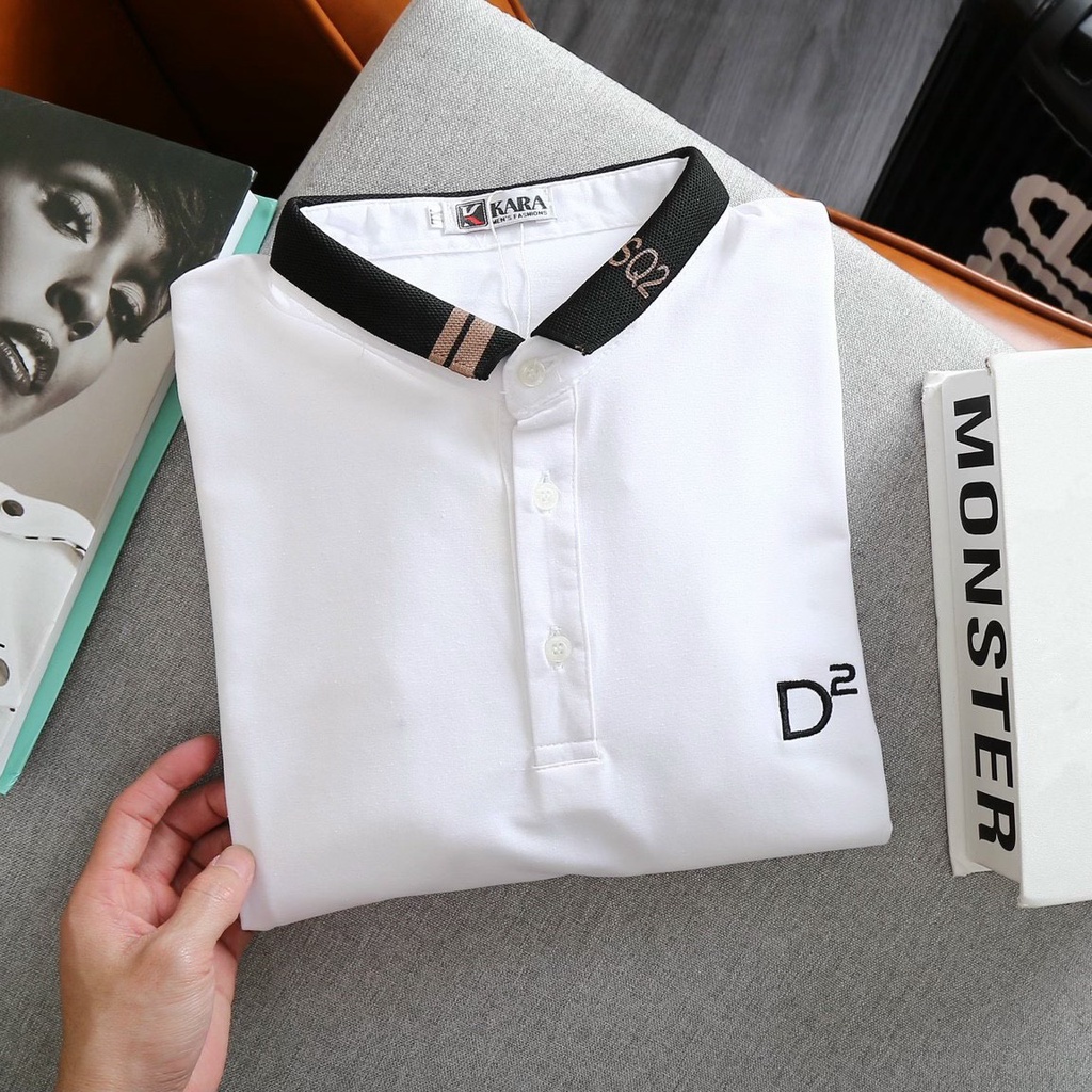 Áo Thun POLO Thêu Chữ D2 Chất COTTON Co Dãn Thời Trang Cực Đẹp