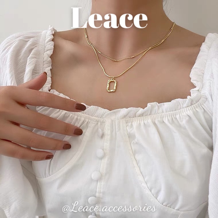 Dây chuyền nữ, vòng cổ nữ hợp kim hai lớp NL022 Leace.accessories