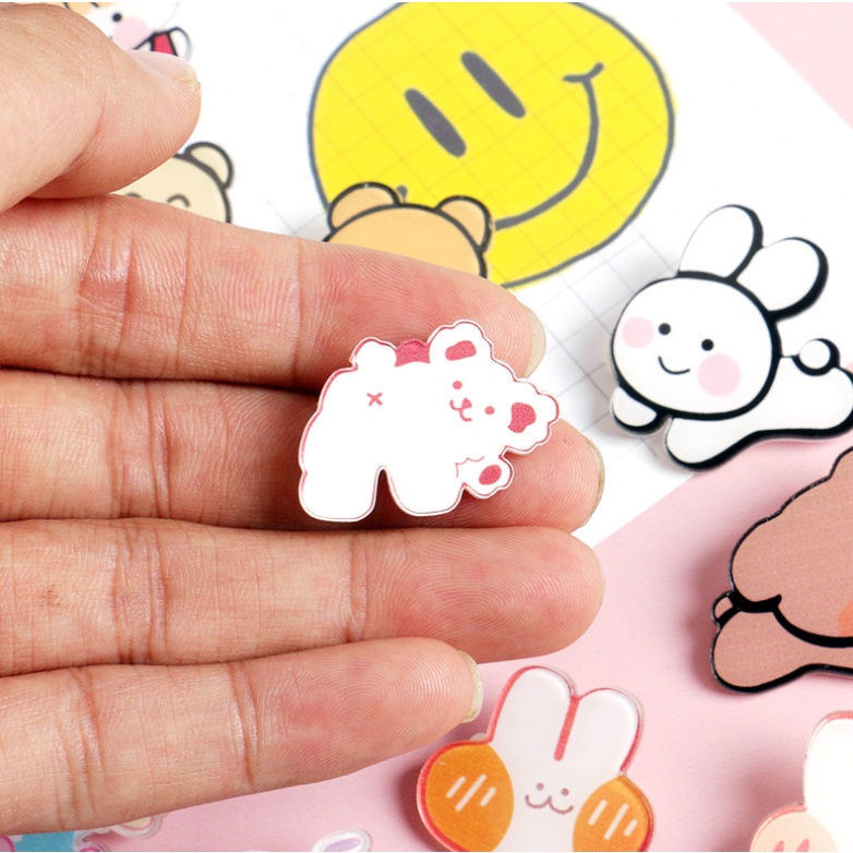 Sticker cute pin cài áo phụ kiện trang trí túi xách balo VIVAHOUSE ST00