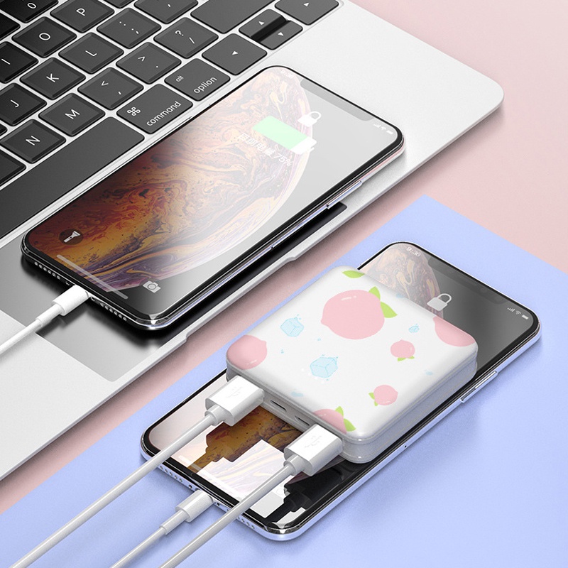 Sạc dự phòng KRECOO 10000mAh kiểu dáng mini in hình động vật dễ thương 2 cổng USB