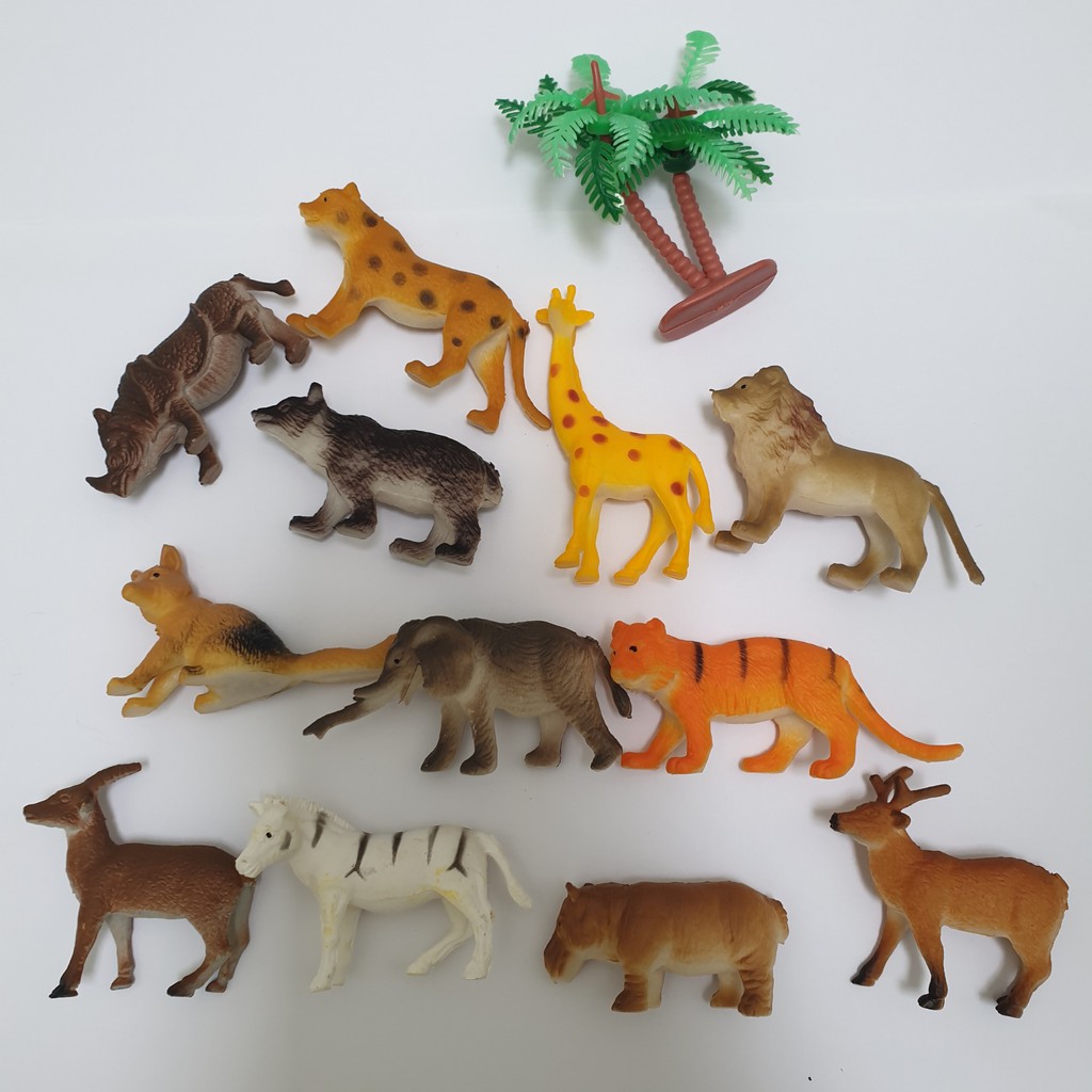 Bộ đồ chơi 12 mô hình động vật Safari hoang dã (5-7 cm) New4all ANIMAL WORLD cho bé trên 3 tuổi phát triển tư duy sớm