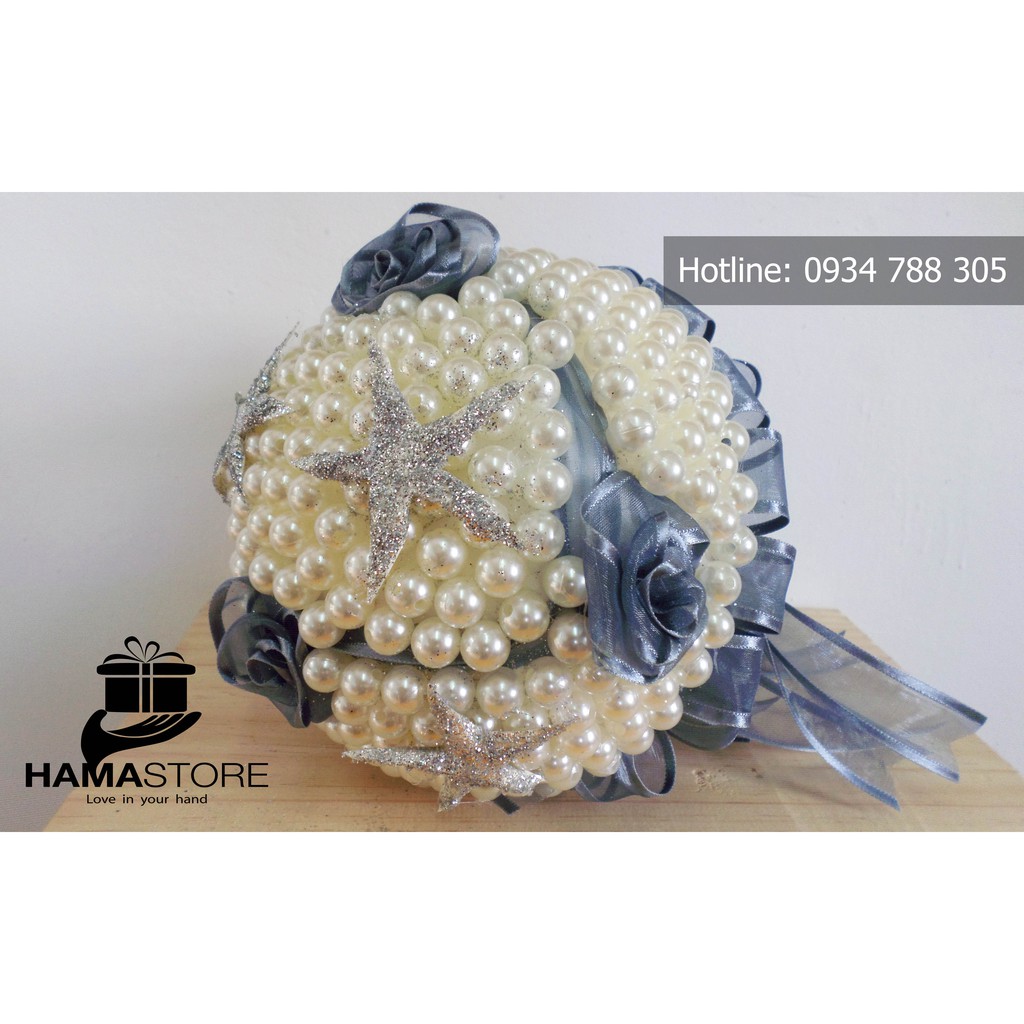 Hoa cưới ngọc trai biển - HC NT - 01