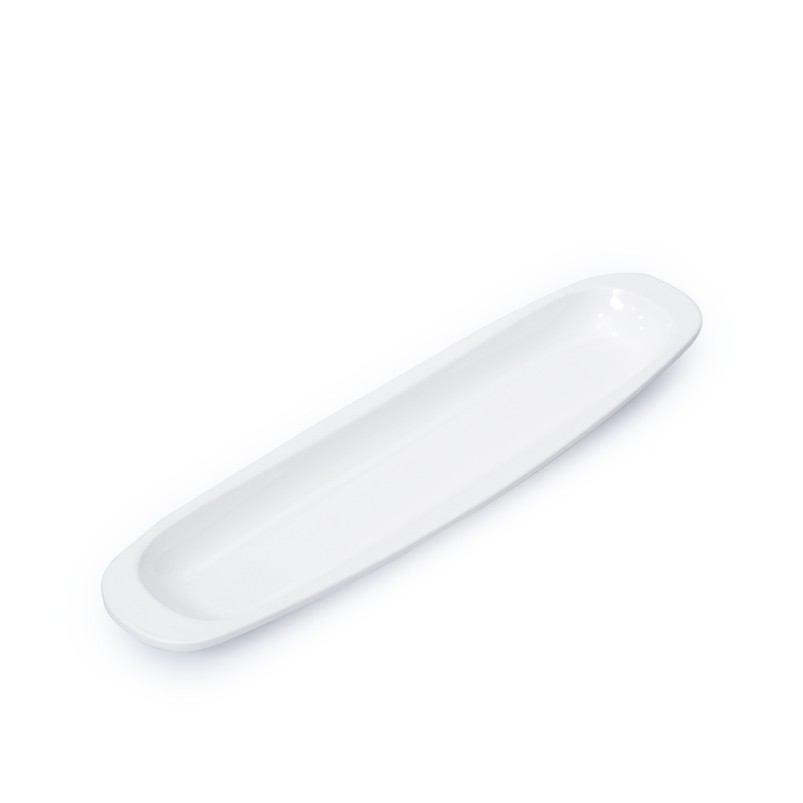 Dĩa oval dài nhựa Melamine màu trắng cao cấp (DOV98/DOV99 - Horeca Melamine)
