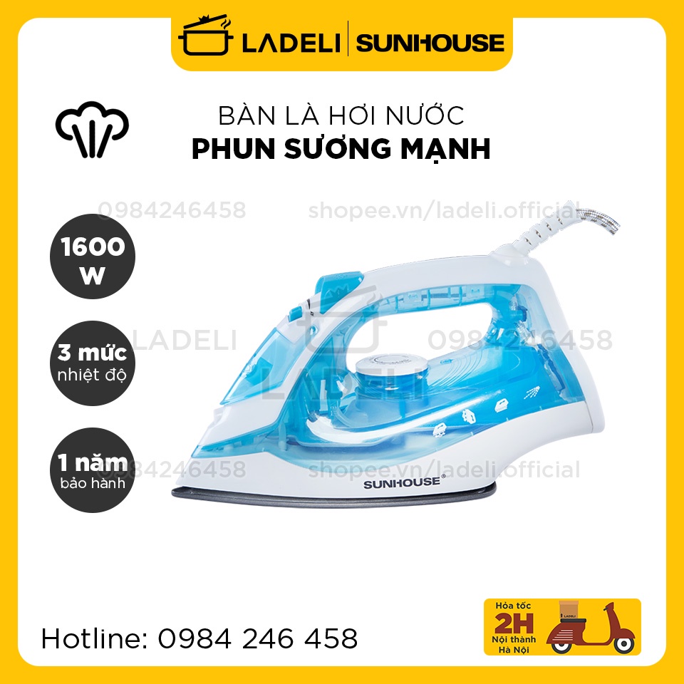 Bàn là hơi nước SUNHOUSE SHD2065 công suất 1600W