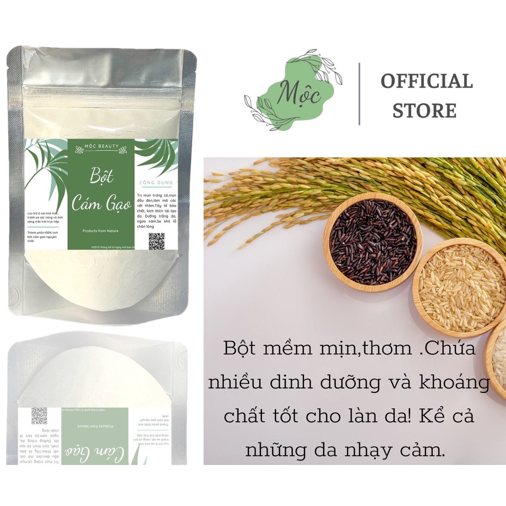 Bột cám gạo nguyên chất mịn, trắng 100gr