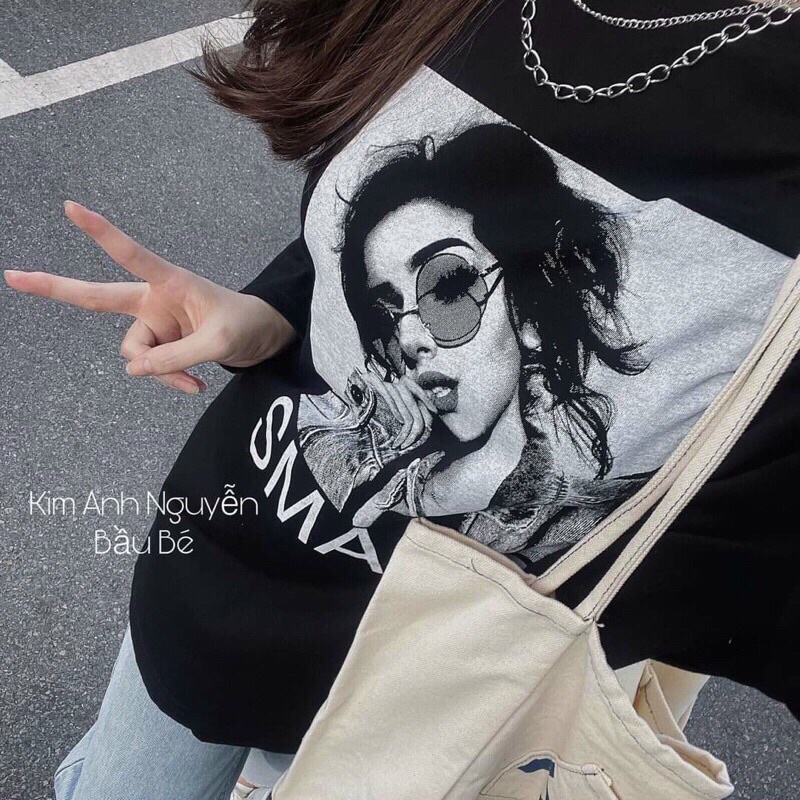 Áo thun dài tay Cô Gái sẻ tà