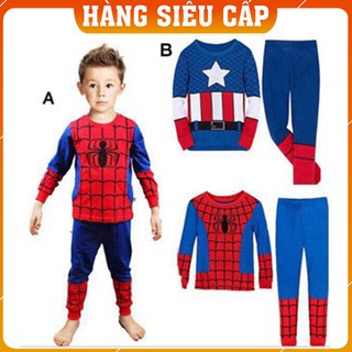 [Hàng Cao Cấp - Có Sẵn] Bộ Quần Áo Bé Trai, Họa Tiết Siêu Anh Hùng, Chất Cotton Co Giãn 4c, Đường Kim Mũi Chỉ Chắc Chắn