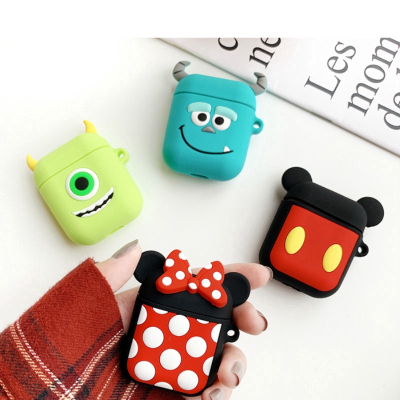 Vỏ silicone hoạ tiết hoạt hình bọc bảo vệ hộp sạc tai nghe Airpods 1/2/pro | BigBuy360 - bigbuy360.vn