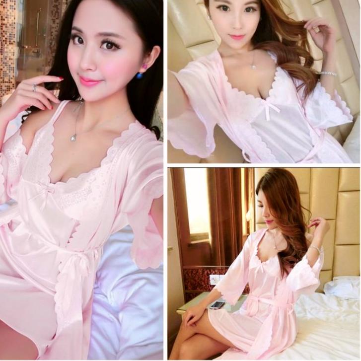Bộ Đồ Ngủ Kimono / Đồ Lót TRICOT 2 Trong 1 KD291 | BigBuy360 - bigbuy360.vn