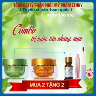 ZENNY ⚡BÁN SỈ⚡ Bộ Kem Zenny chính hãng Sáng Da Ngừa Thâm Nám- Tặng Kèm Serum và Son Môi