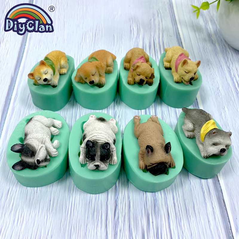Khuôn Silicone Làm Bánh Hình Chó Corgi Đáng Yêu