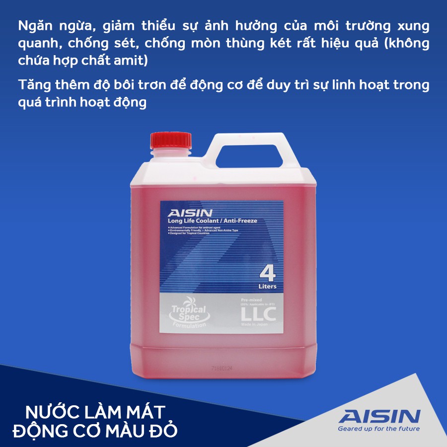 Nước làm mát động cơ màu đỏ AISIN LCPM20A4LR 4L