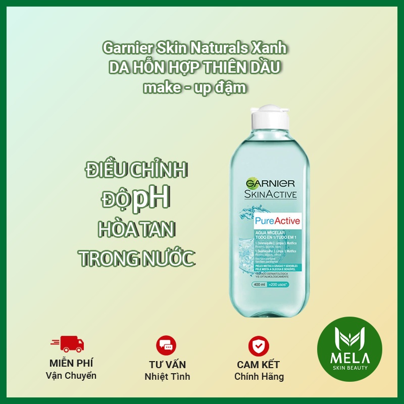 ✅[CHÍNH HÃNG] Nước Tẩy Trang Garnier Micellar Water Tẩy Sạch Sâu Lớp Trang Điểm 400ml