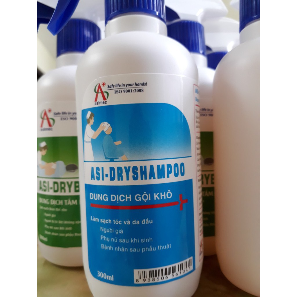 Dung dich tắm khô và gội khô ASI DRYBATH