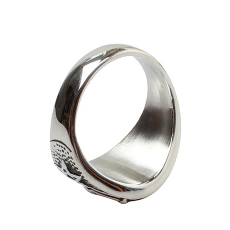 Stainless Steel Gothic Punk Satan Inverted Pentagram Satanic Symbol Vintage Biker Star Ring Jewelry