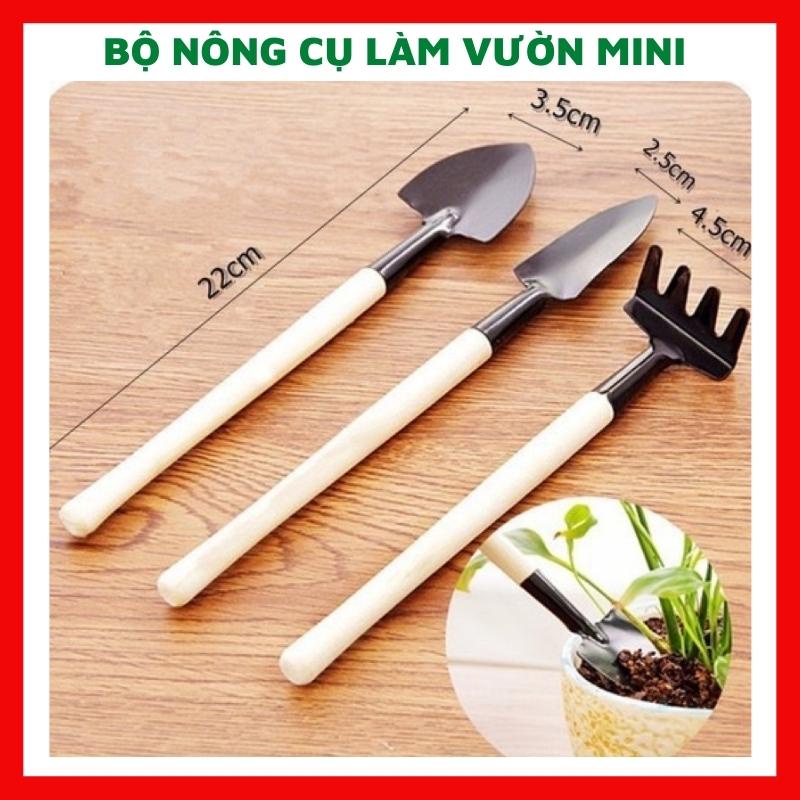 Dụng cụ làm vườn bộ nông cụ mini 3 món tiện dụng dễ sử dụng