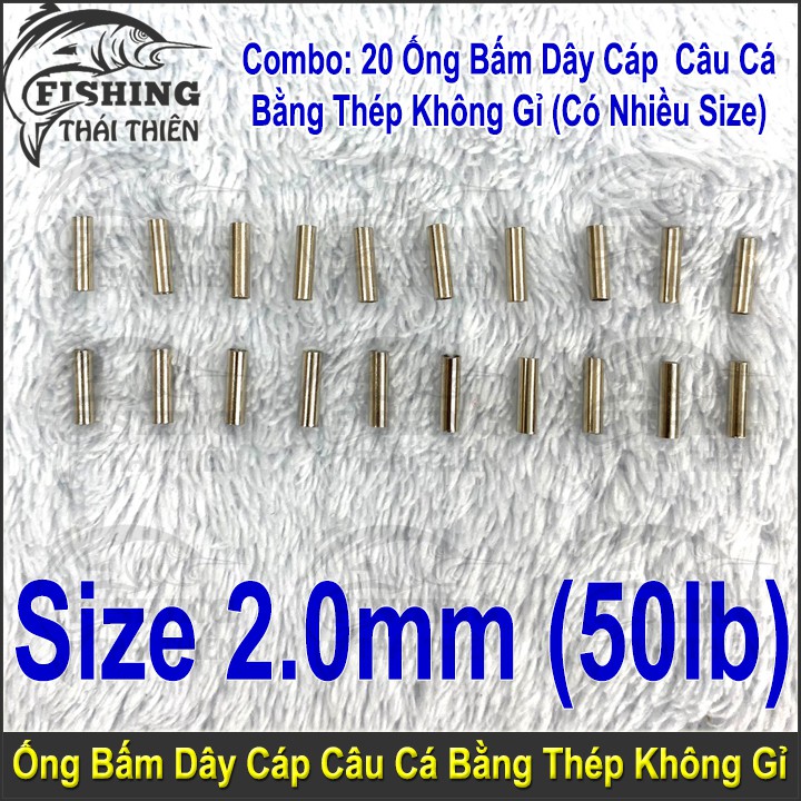 Combo 20 Đầu Ống Bấm Dây Cáp Câu Cá Pioner Bằng Thép Không Gỉ dùng Bấm Đầu Dây Cáp Làm Thẻo Câu Cá Có Răng Sắc bén