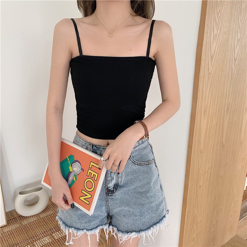 Áo 2 dây nữ MADELA, áo hai dây nữ thun bozip sexy | BigBuy360 - bigbuy360.vn