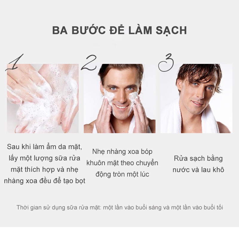 Sữa Rửa Mặt Tạo Bọt Cho Nam Chính Hãng Ngừa Mụn, Nhờn, Dầu &amp; Làm Sạch Da 168g-Sữa rửa mặt nam VEZE-URBFZ-KY