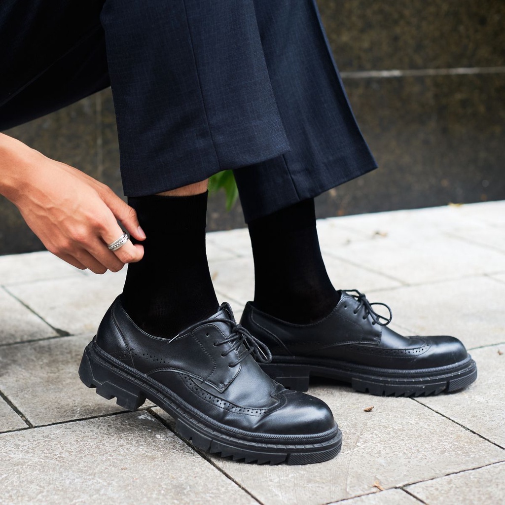 Tất Đen Cao Cổ Nam Có Tất dài 21cm, dày dặn nhưng thoáng mát _ FULLDEN