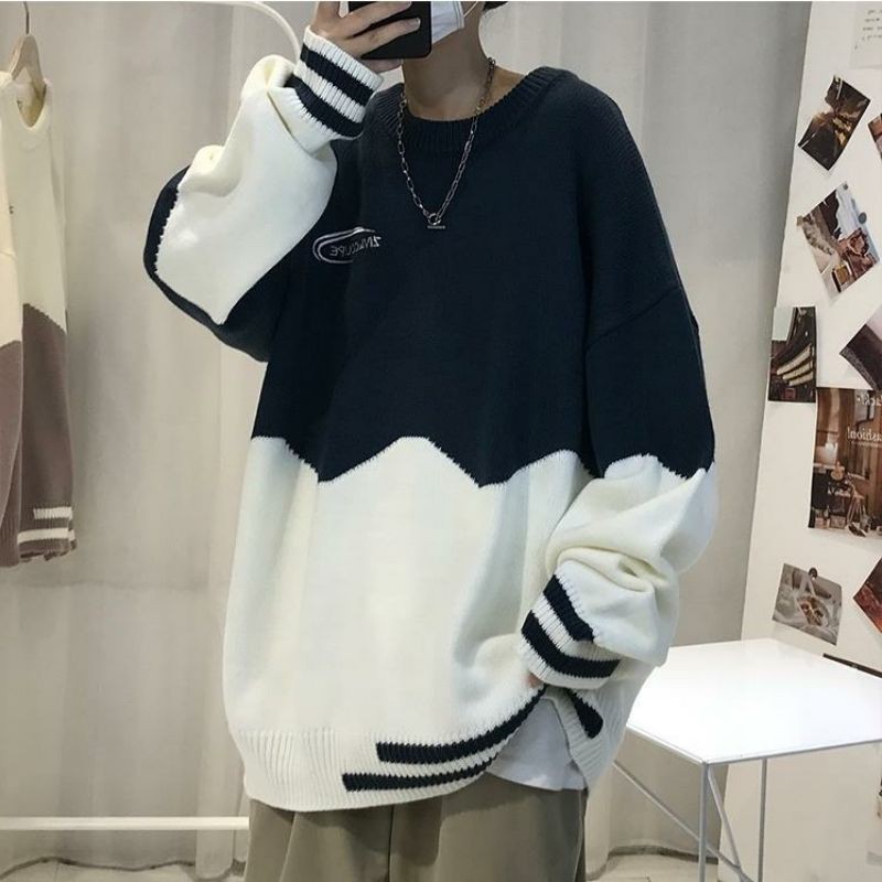 Áo len 2 tầng đen trắng cực hot