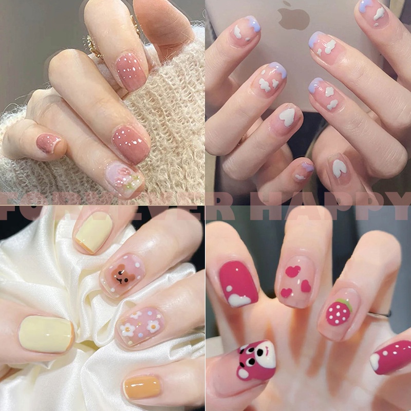 Set 24 Móng Tay Giả Màu Sắc Thời Trang Dành Cho Nữ R201-R250