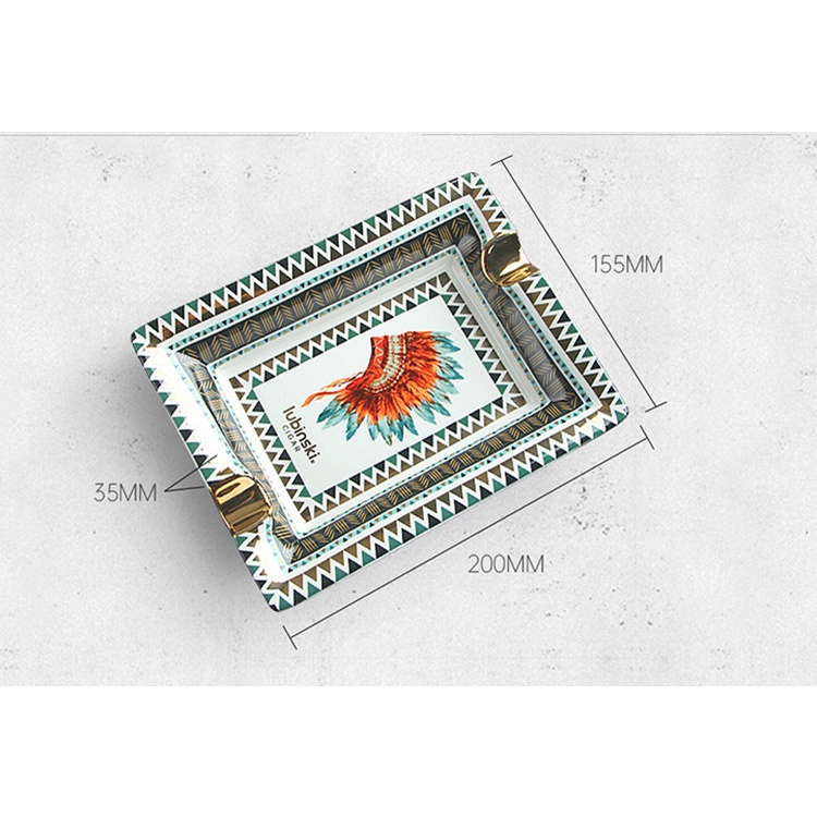 { HÀNG CHÍNH HÃNG } Gạt Tàn Cigar Sứ Lubinski  YJA20016 Cao Cấp Họa Tiết Hoa Văn Sang Trọng