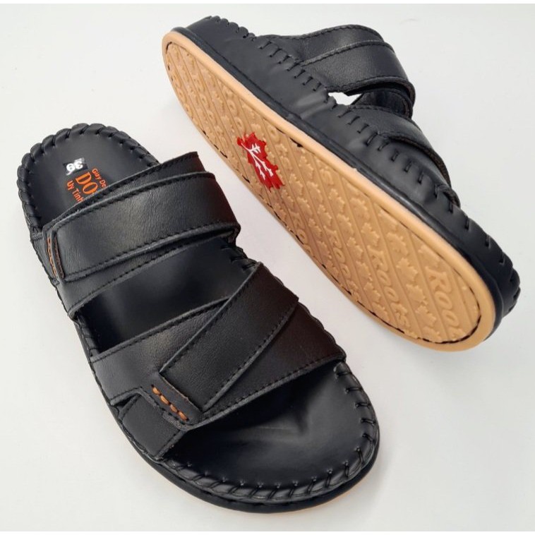 Dép da bò nam 100% da bò, dép quai ngang cao cấp mã KIN02 - shop kinson