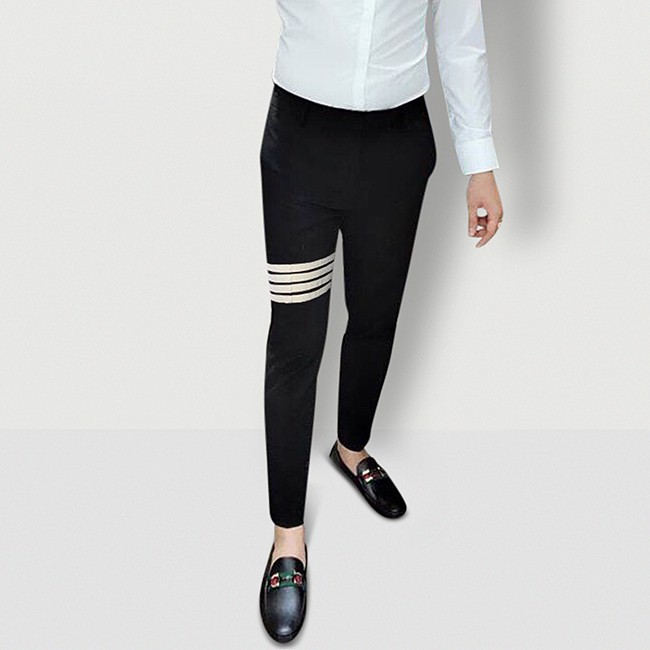 Quần Âu Nam Viền 4 Vạch Đùi Đen Hot 2020