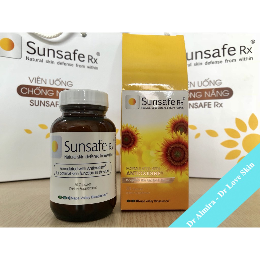 Viên uống chống nắng SUNSAFE RX bảo vệ da chống lão hóa