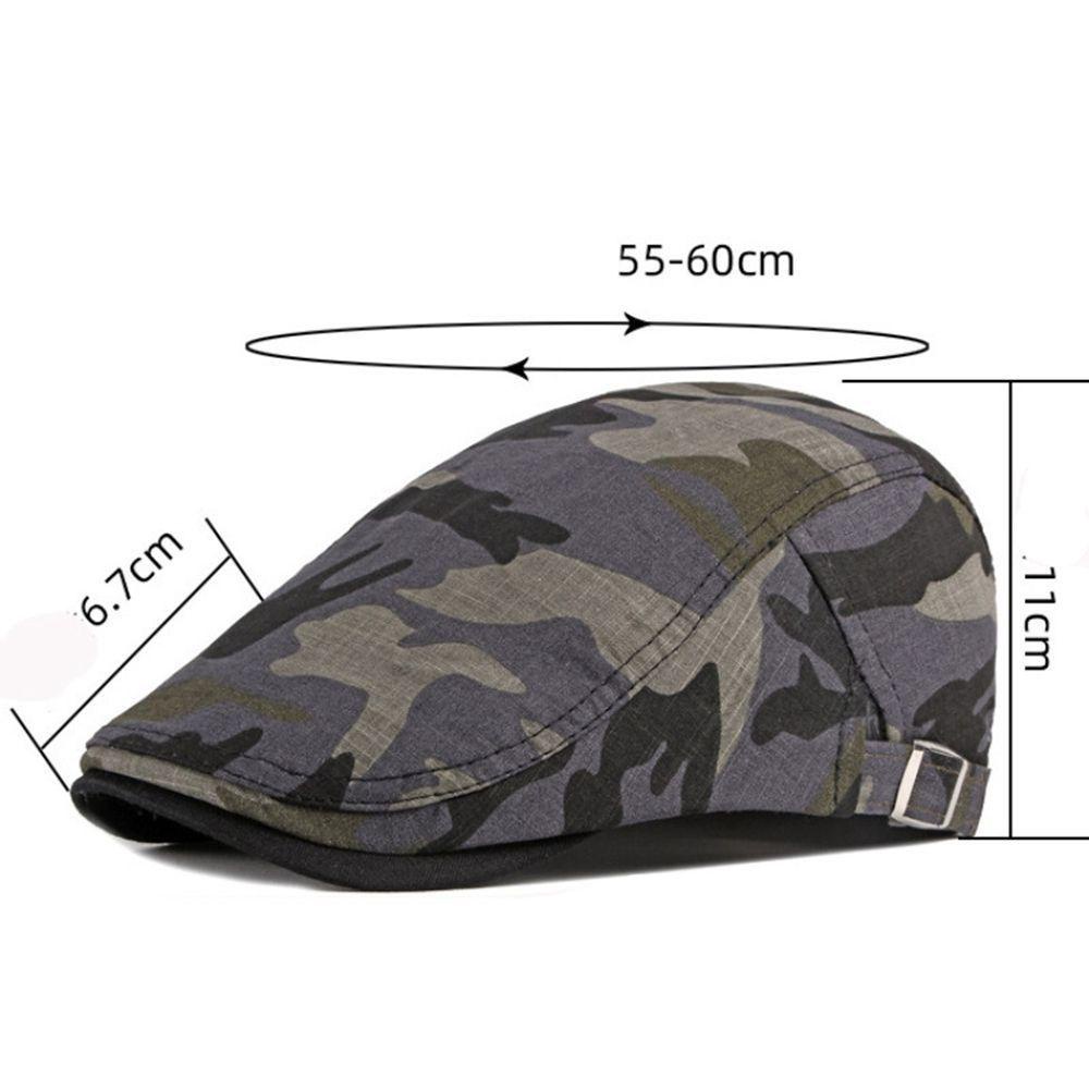 VANES1 Mũ Beret Họa Tiết Rằn Ri Phong Cách Hàn Quốc Thời Trang Mùa Hè Cho Nam Và Nữ