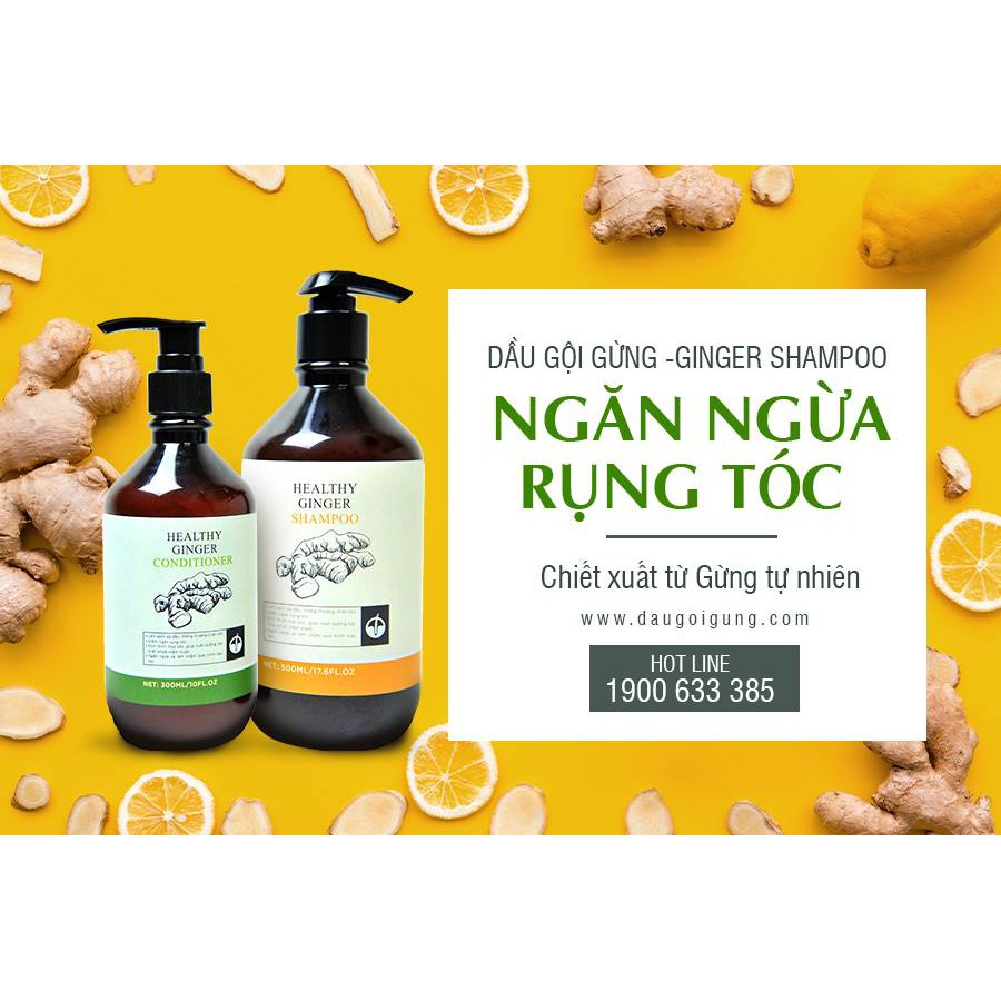 Cặp dầu gội +xả Gừng