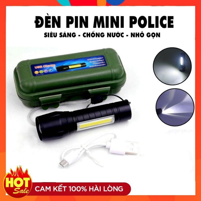 Đèn pin sạc cầm tay mini 2 chức năng