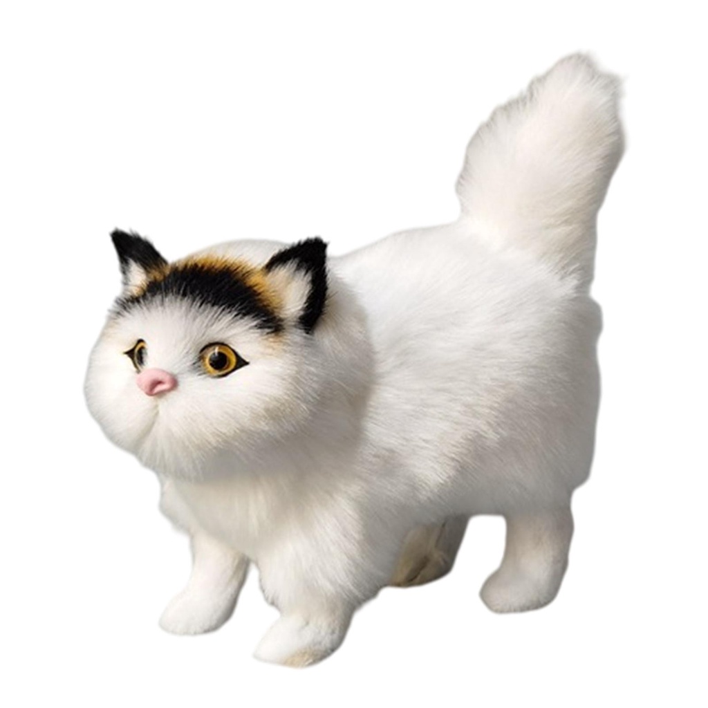 Mèo Nhồi Bông Mềm Mại Sống Động Như Thật Dùng Trang Trí Nhà Cửa