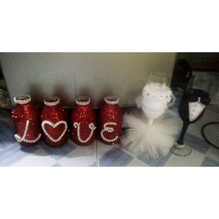 Set bộ bình hoa chữ love + ly cưới giao bôi trang trí bàn tiệc