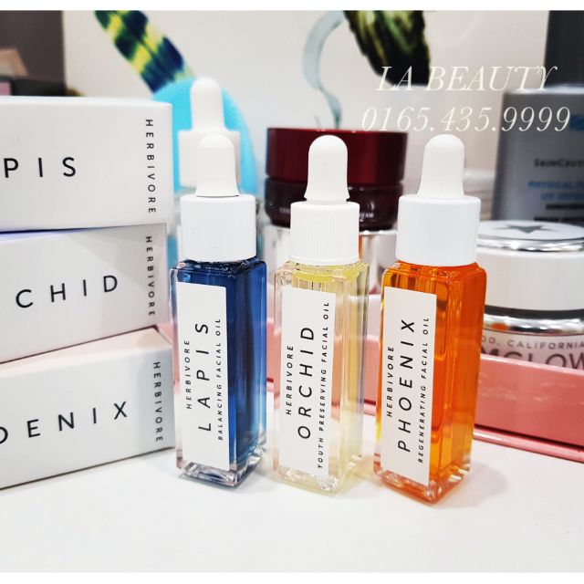 Set 3 dầu dưỡng Herbivore Lapis Facial Oil, Phoenix Facial Oil,Orchid Facial Oil mini