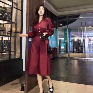 Váy len set bộ đỏ