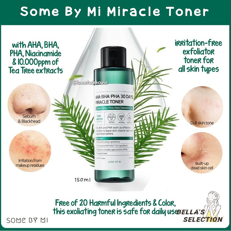 Nước Hoa Hồng Giảm Mụn Some By Mi AHA-BHA-PHA 30 Days Miracle Toner 150ml