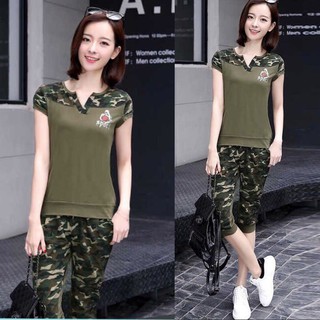 Bộ đồ nữ họa tiết lính