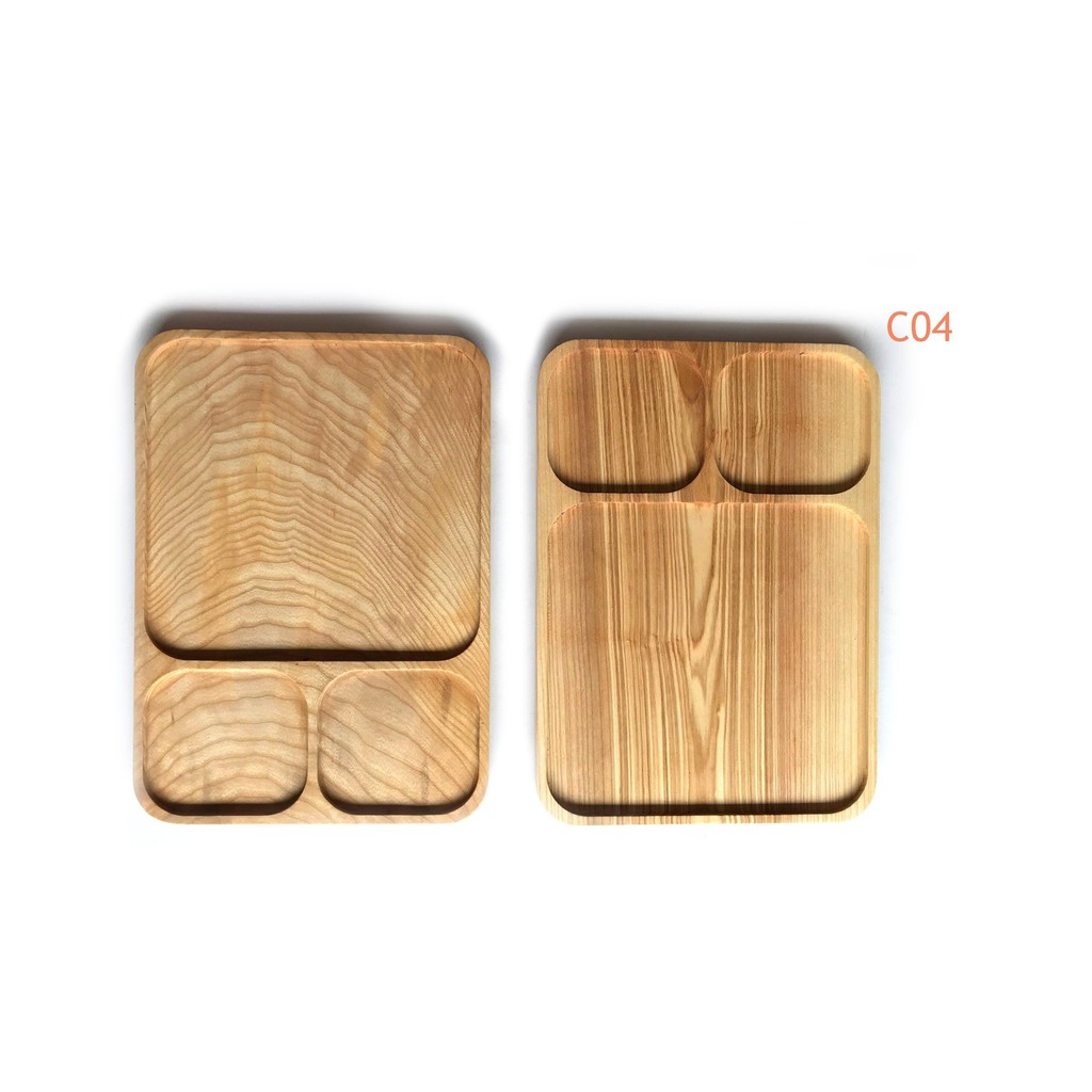 Khay Gỗ Tự Nhiên Đựng Đồ Ăn, Khay gỗ Dùng Cho Quán Cafe Nhà Hàng, Dụng Cụ Decor Chụp Ảnh Sản Phẩm cao cấp C04 KabiHome